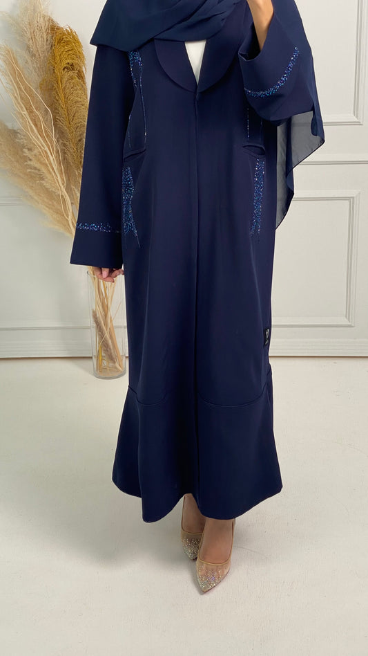 C Blue Coat Embroidered Abaya