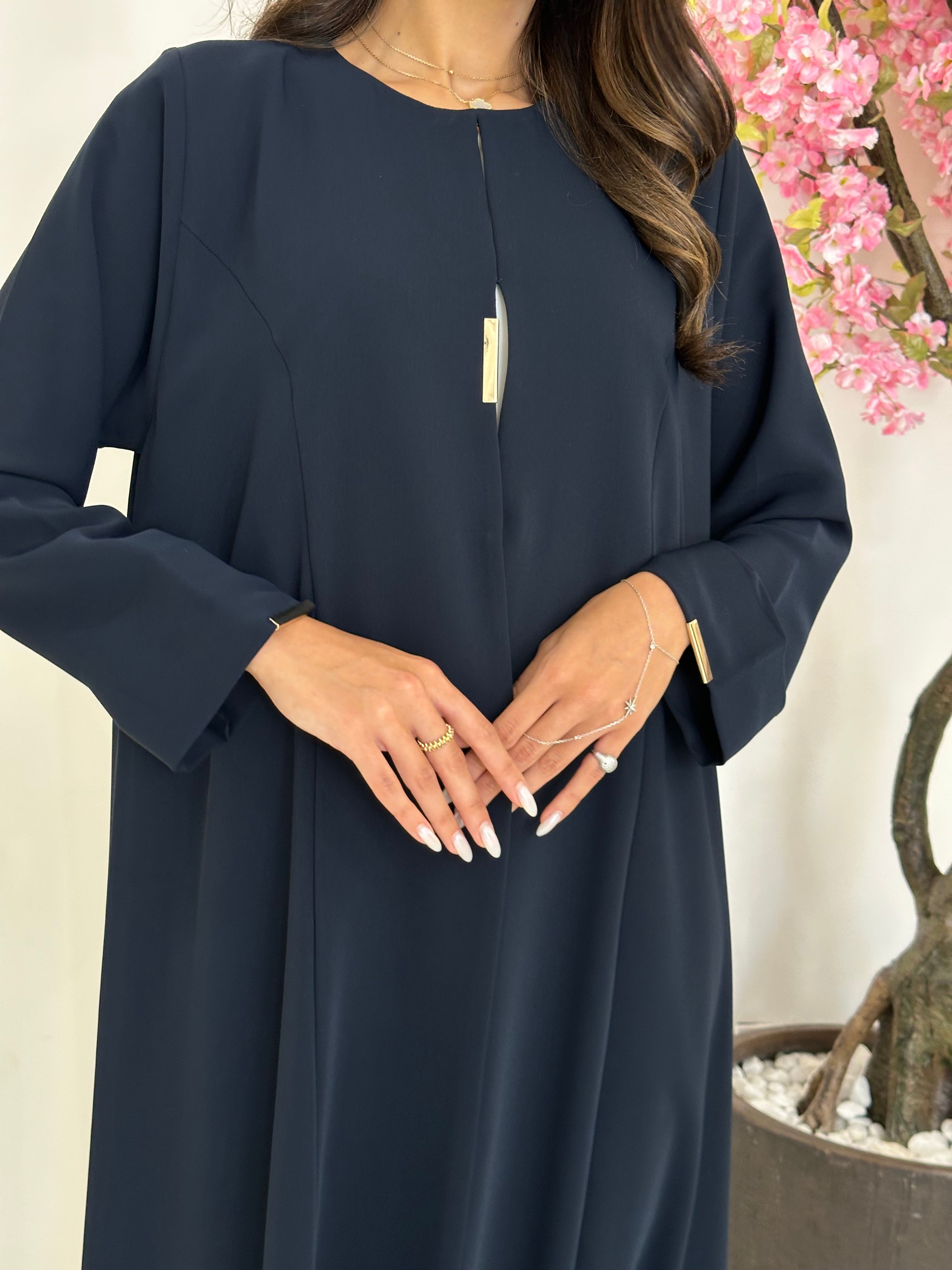 C 1229-01 Navy Blue Abaya