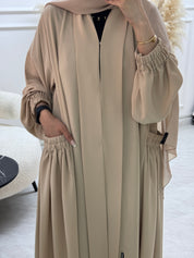 C 01-01 Beige Umrah Abaya