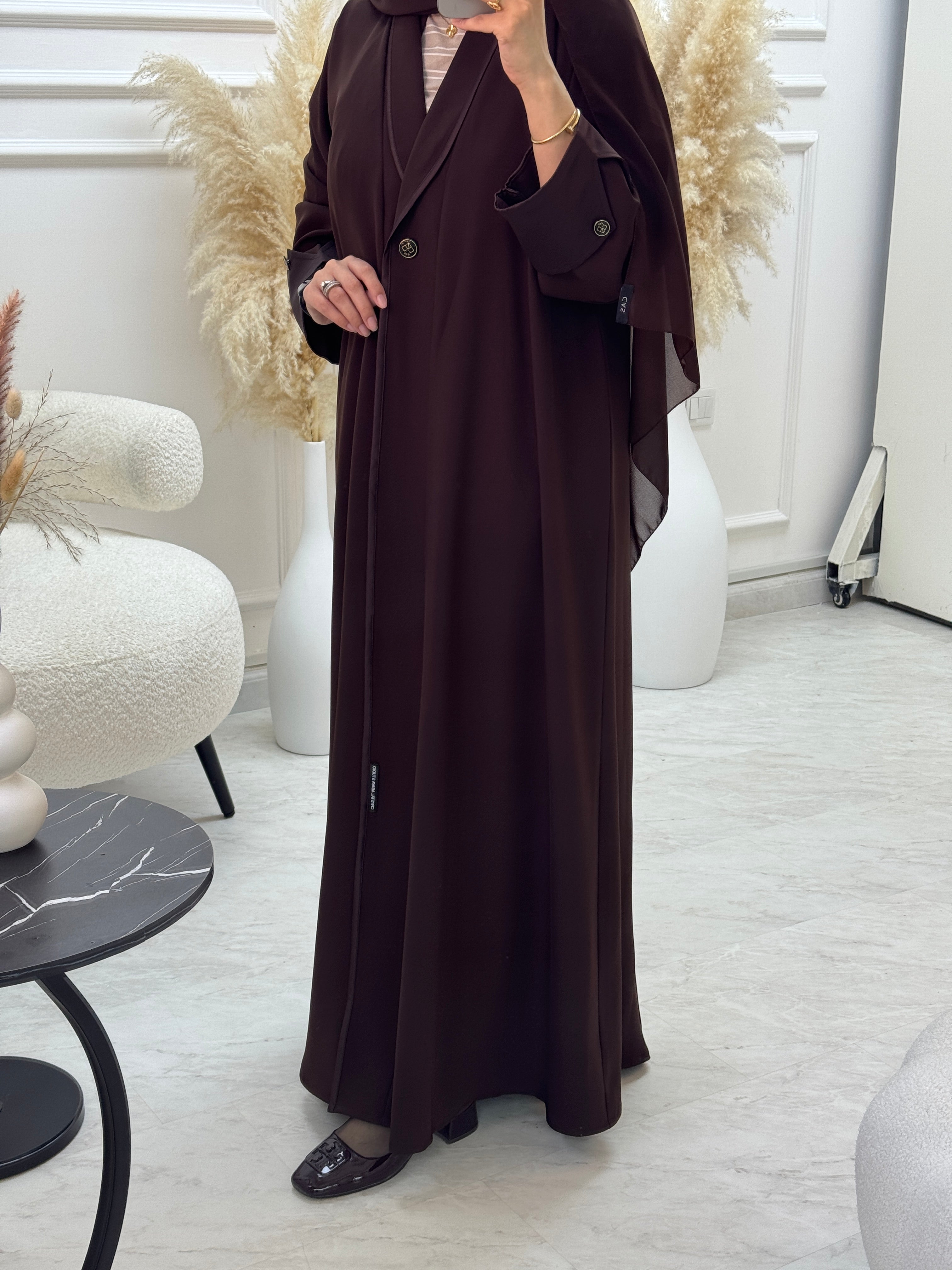 C 1020 Brown Coat Abaya