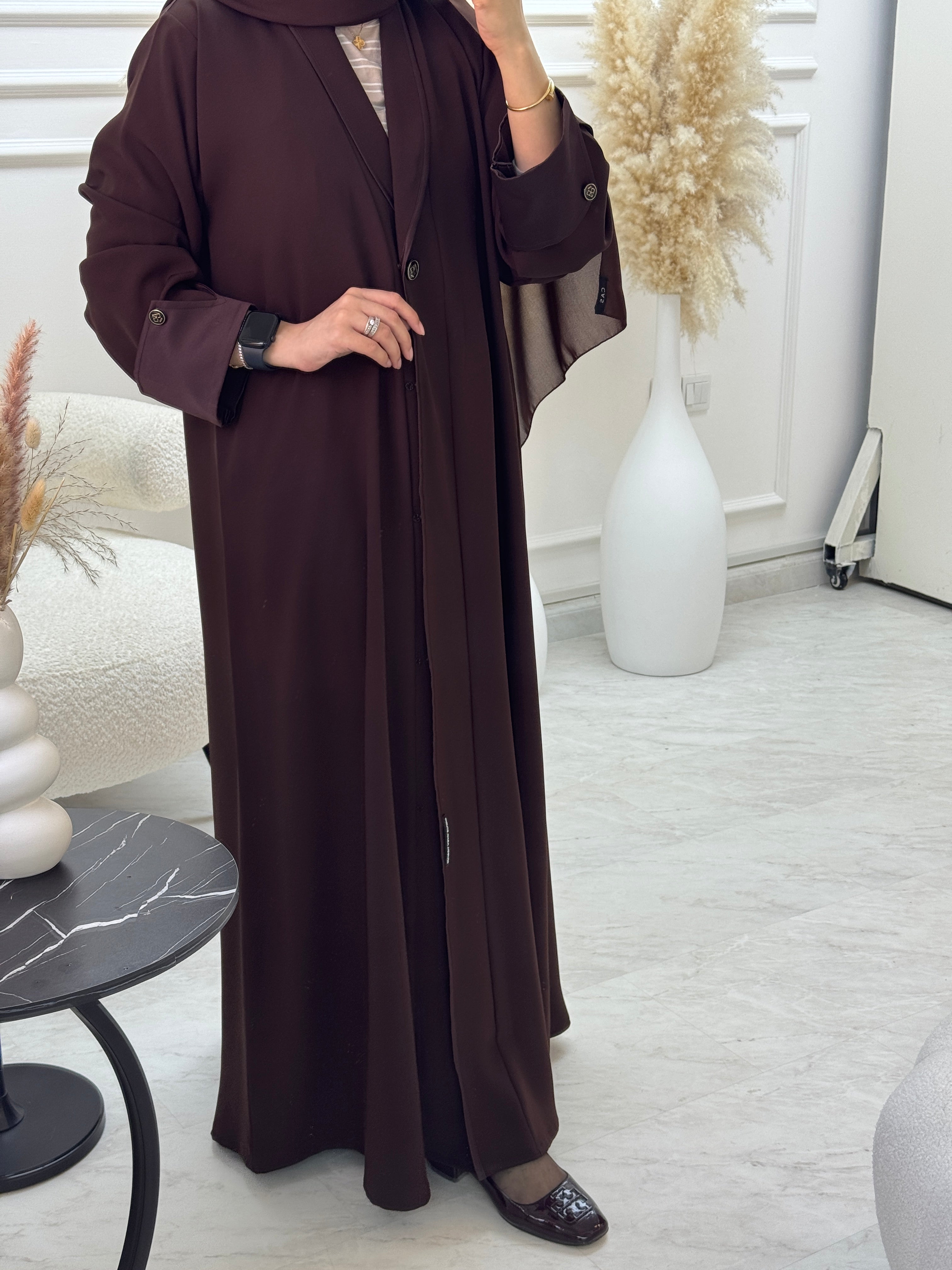 C 1020 Brown Coat Abaya