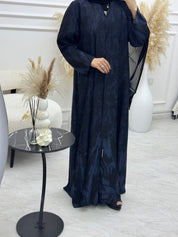 C 1089-01 عباية زرقاء مطبوعة