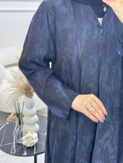 C 1089-01 عباية زرقاء مطبوعة