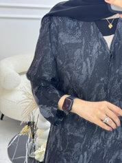 عباية رمادية مطبوعة C 1089-03