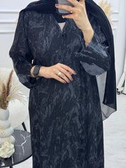 عباية رمادية مطبوعة C 1089-03