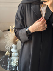 C 1074 Black Coat Abaya