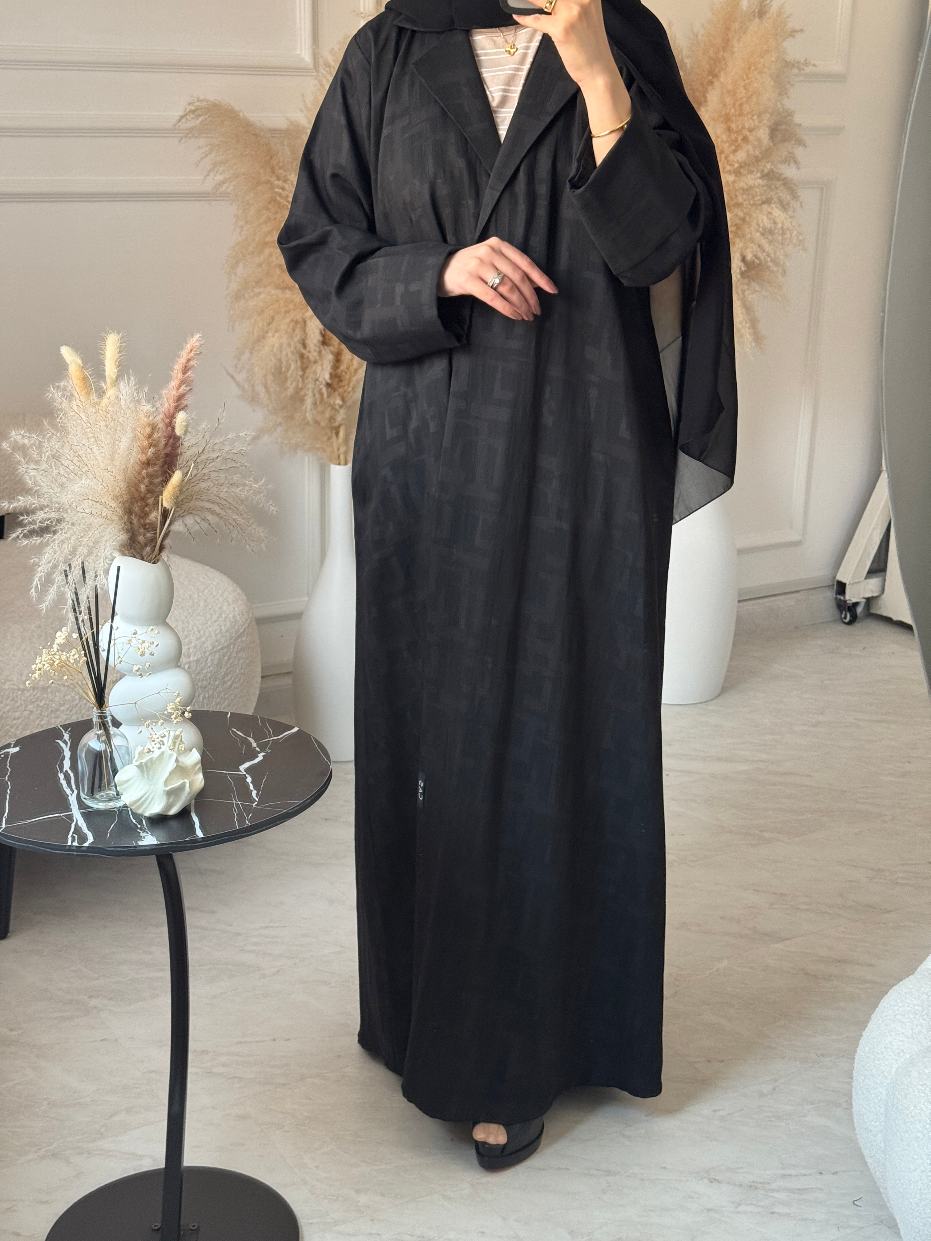 C 1075 Black Coat Abaya