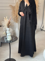 C 1075 Black Coat Abaya
