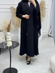 C 1077 Black Coat Abaya