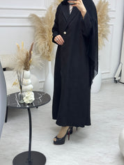 C 1077 Black Coat Abaya