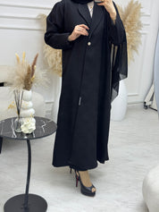 C 1077 Black Coat Abaya