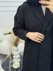 C 1077 Black Coat Abaya