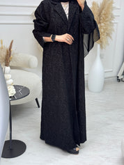 C 1081 Black Printed Abaya