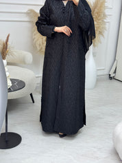 C 1082 Black Printed Abaya