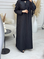 C 1082 Black Printed Abaya