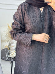 C 1082 Black Printed Abaya