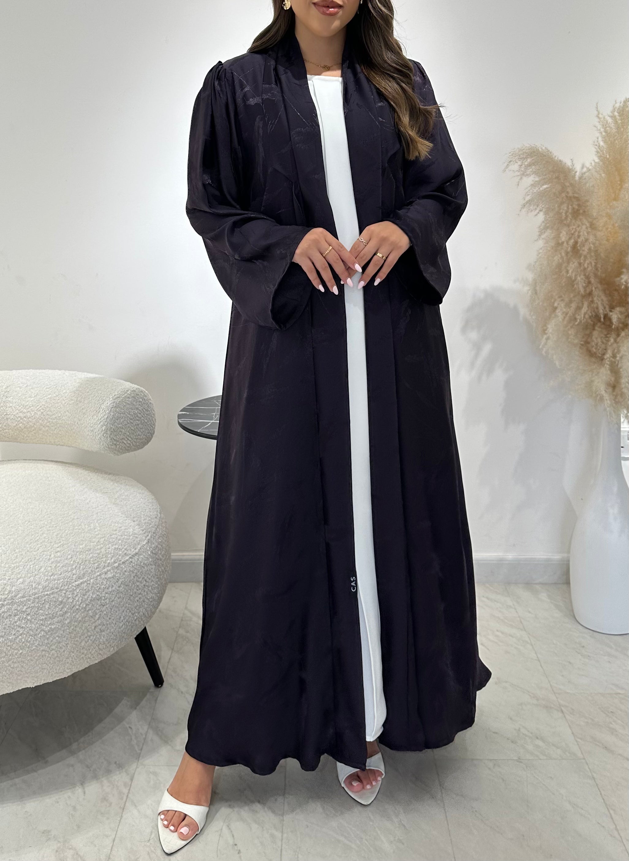 C 1449-01 Purple Printed Abaya
