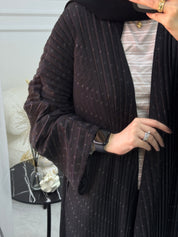C 1086 Black Pleated Abaya