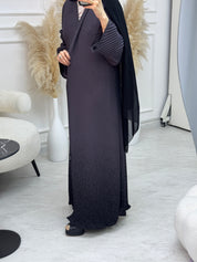 C 1088 Grey Pleated Abaya