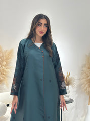 C 1255-01 Emerald Blossom Printed Abaya
