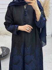 C 1095-02 Blue Printed Abaya