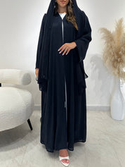 عباية مطبوعة بنقشة زنبق أسود C 1254