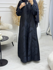 C 1095-03 Navy Blue Printed Abaya