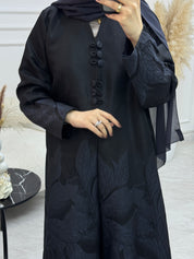 C 1095-03 Navy Blue Printed Abaya