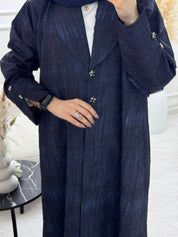 C 1104-01 Navy Blue Coat Abaya
