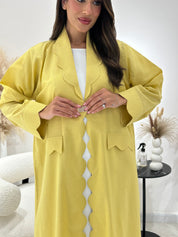 C 1262 Yellow Coat Abaya