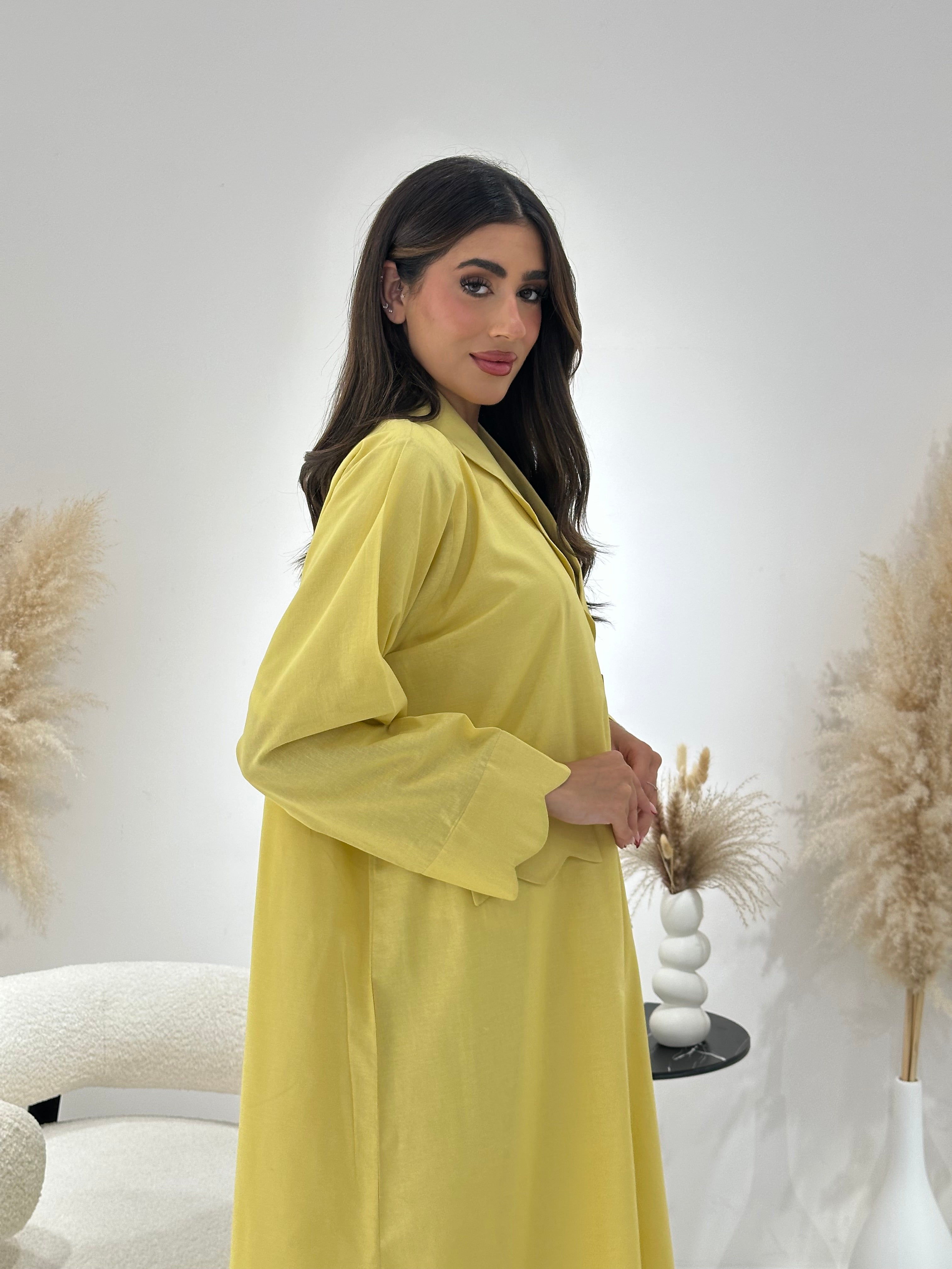 C 1262 Yellow Coat Abaya