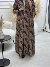 C 1103-01 Brown Coat Abaya