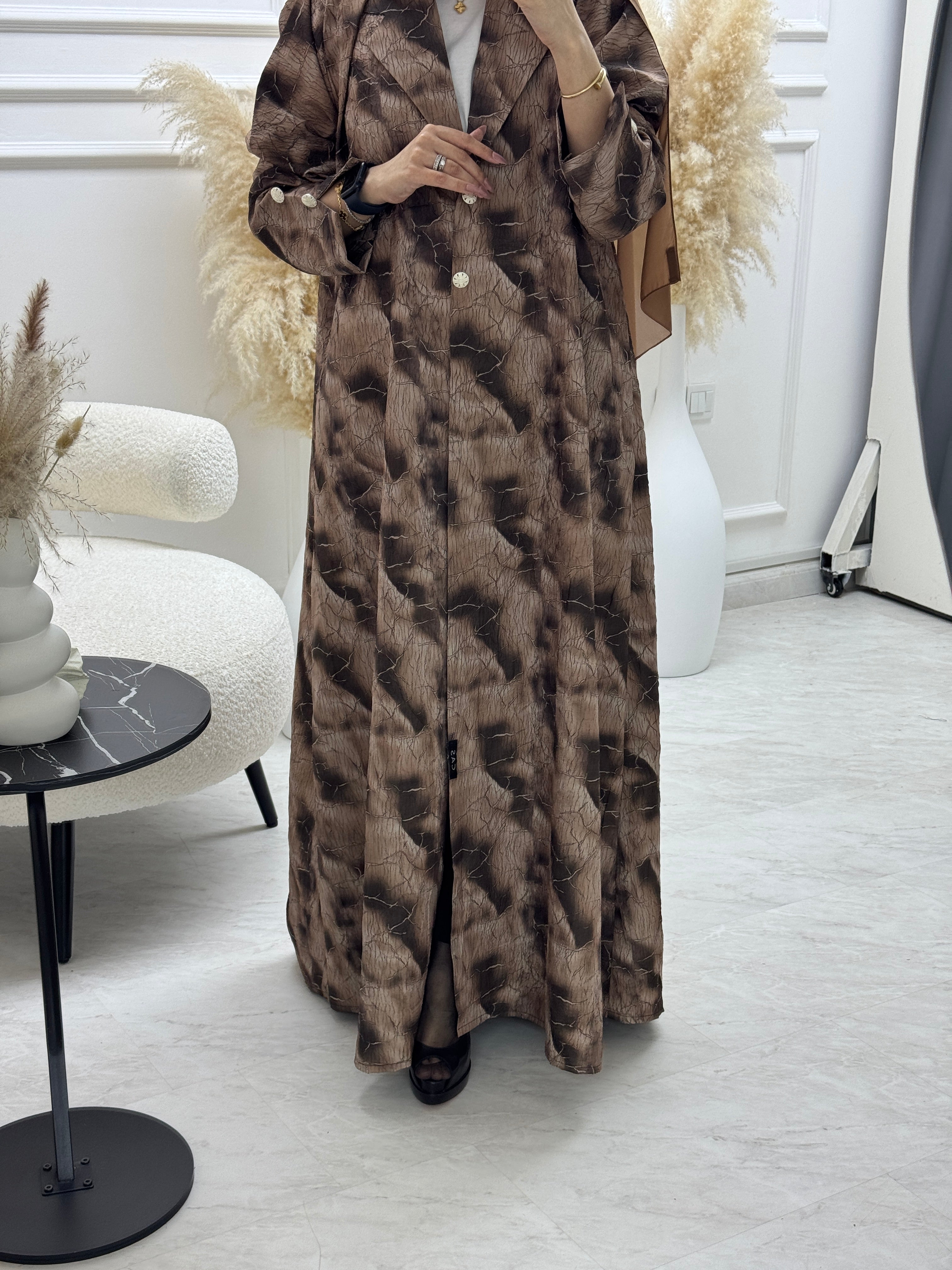 C 1103-01 Brown Coat Abaya