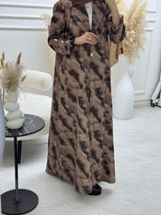 C 1103-01 Brown Coat Abaya