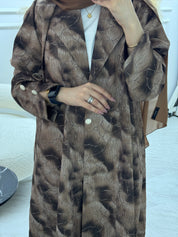 C 1103-01 Brown Coat Abaya