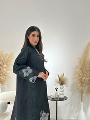 C 1263-01 Black Printed Abaya