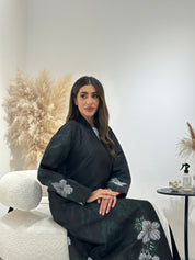 C 1263-01 Black Printed Abaya