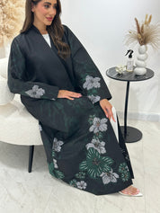C 1263-01 Black Printed Abaya