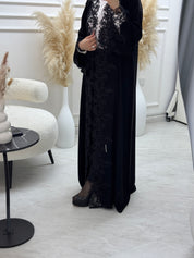 C 1100 Black Lace Abaya