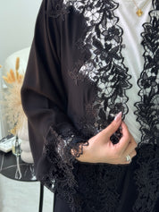 C 1100 Black Lace Abaya
