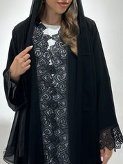 C 1430 Black Lace Abaya