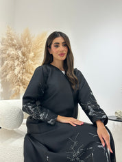 C 1260 Black Beaded Abaya