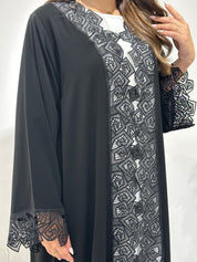 C 1430 Black Lace Abaya