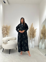 C 1266 Forest Green Beaded Abaya