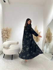 C 1266 Forest Green Beaded Abaya