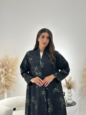 C 1266 Forest Green Beaded Abaya