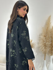 C 1266 Forest Green Beaded Abaya