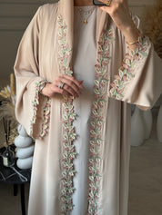 C 1105 Butter Milk Lace Abaya