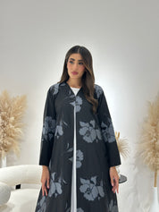 C 1265 Midnight Blue Printed Abaya