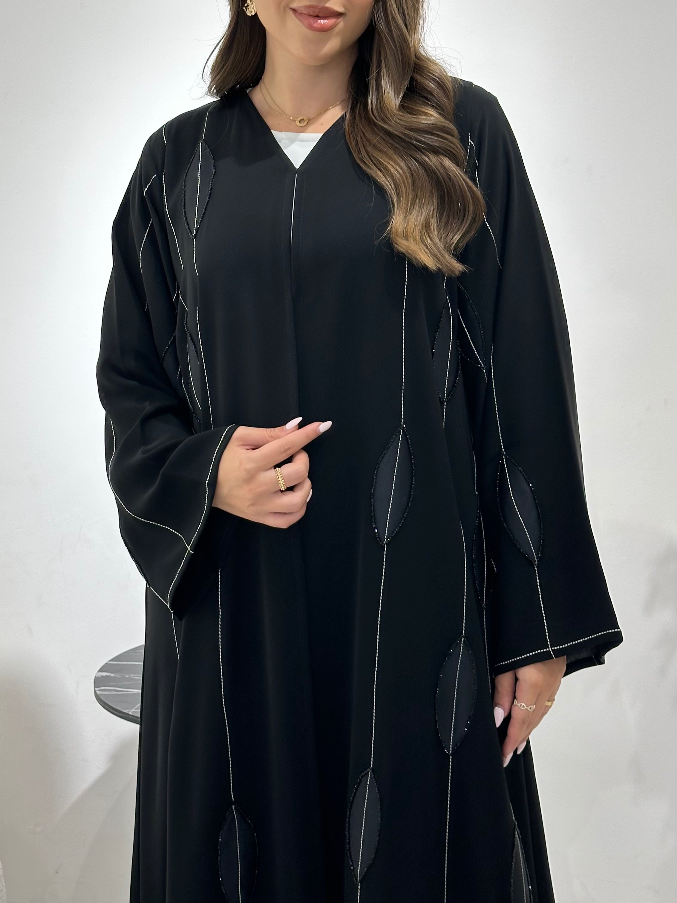 C 1426 Black Beaded Abaya